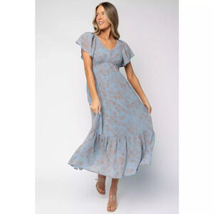 Baltic Born Monica Smocked Dress | Dusty Blue + Terracotta Size 3XL3XL